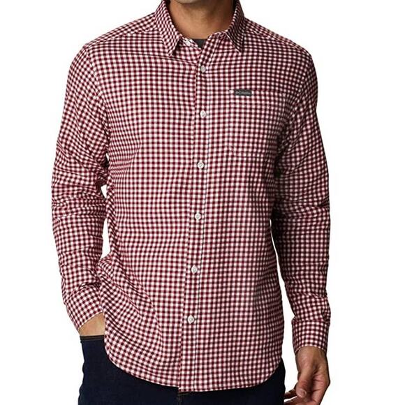 Columbia Vapor Ridge III Shirt Long Sleeve Red Jasper Gingham Mens Sz XL - Picture 2 of 8